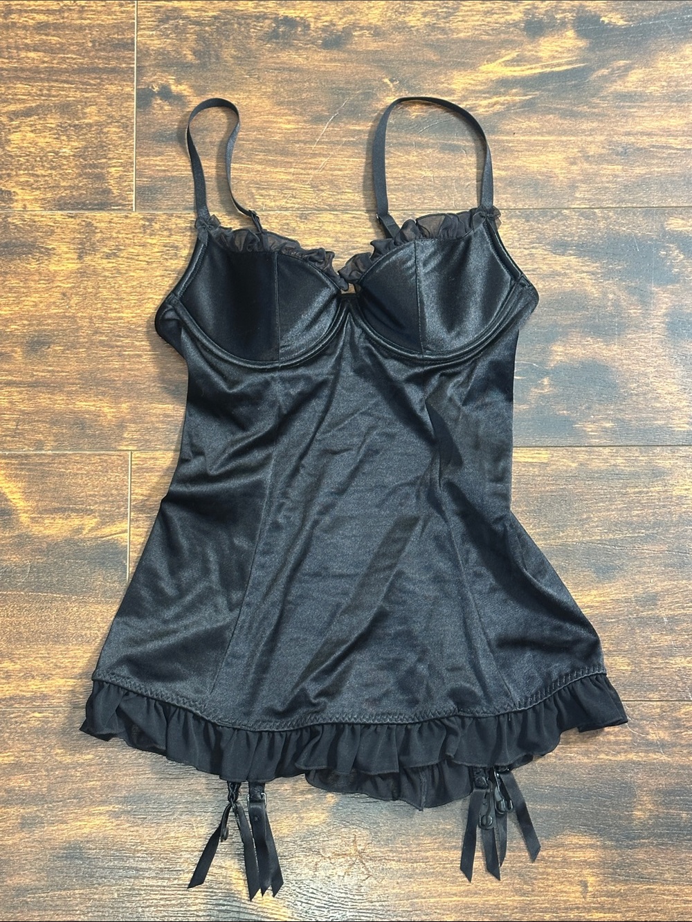 🔥Victoria’s Secret Sexy Little Things 34B Satin Garter Chemise Y2K 🖤